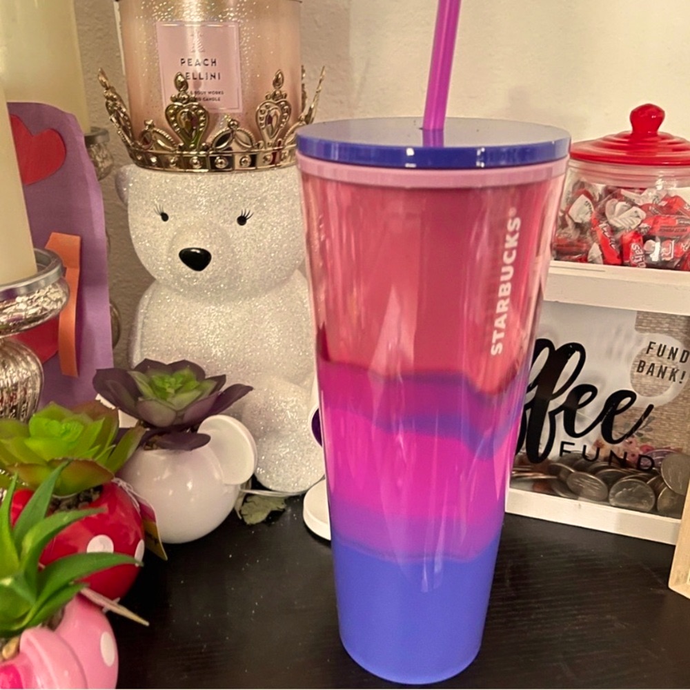 Nwot Starbucks Purple Pink Violet Color Wave Tumbler